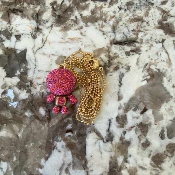 Swarovski Erika Pink and Gold Robot long Necklace 70/2x3.5 cm New no box. - Picture 2 of 3